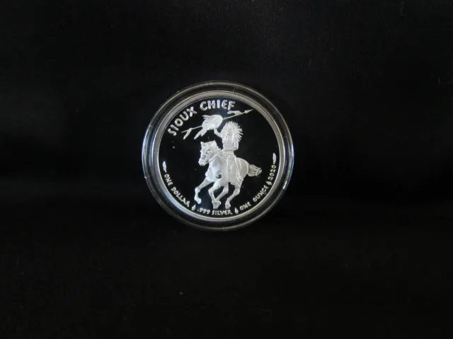 2020 Sioux Buffalo Series Sioux Indian War Chief 1 oz Silver Capsuled BU Coin