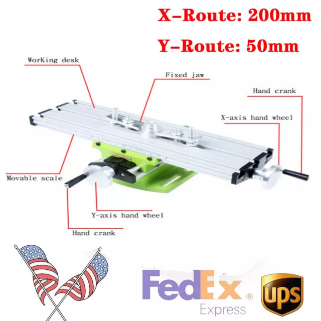 Mini Milling Machine Bench Fixture Cross Slide X Y Table Worktable Drill Vise!