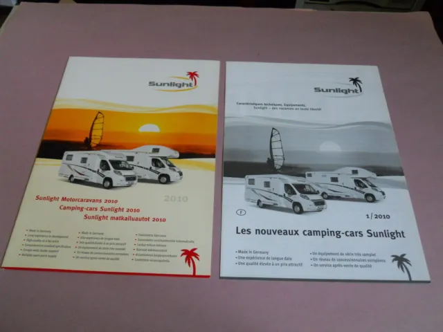 SUNLIGHT brochure catalogue documentation gamme CAMPING-CARS édition 2010