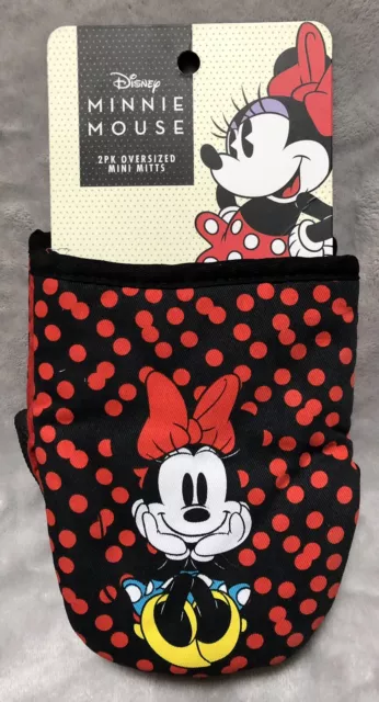 NEW Disney MINNIE MOUSE 1-Pair Oversized Mini Oven Mitts Gloves