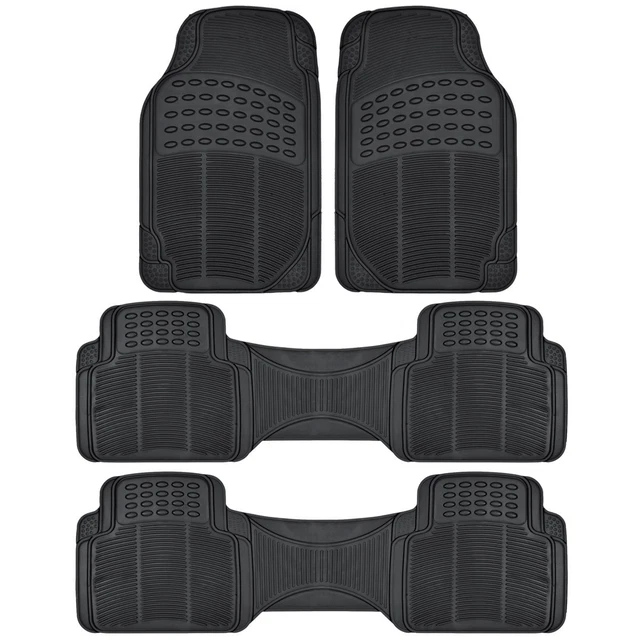 ALL WEATHER RUBBER Car Floor Mats 3 Row Protection for Ford Explorer