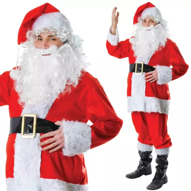 Babbo Natale Costume Travestimento Vestito Abito da Uomo Adulto