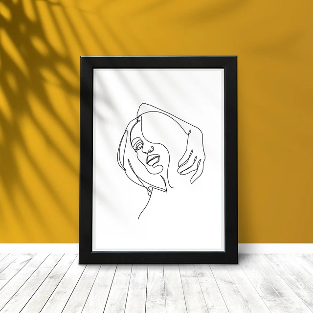 Retrato de mujer de hadas | Arte de una línea | Decoración para colgar en...