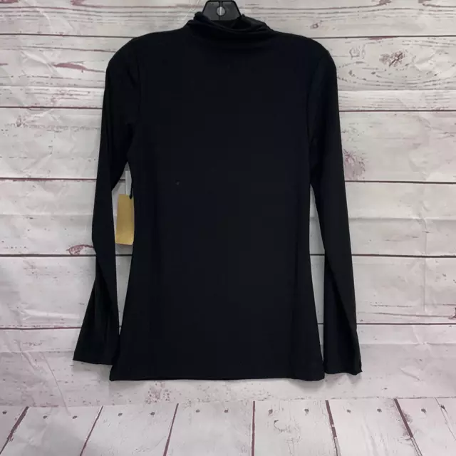 NWT Halogen Womens XS Black Pullover Mock Turtleneck Sweater Long Sleeve Stretch 2