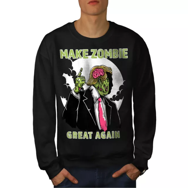 Wellcoda Great Again Mens Sweatshirt, Funny Zombie Casual Pullover Jumper