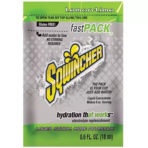 Sqwincher Fast Pack 18ml Lemon Lime - Box of 200 (4 Packs of 50)
