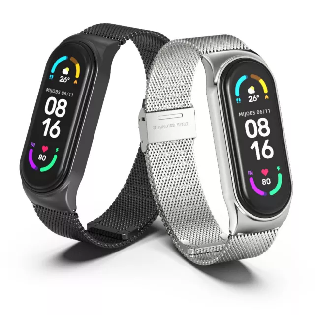 CINTURINO PER XIAOMI MI SMART BAND 3 4 5 6 BRACCIALE RICAMBIO SMARTWATCH acciaio