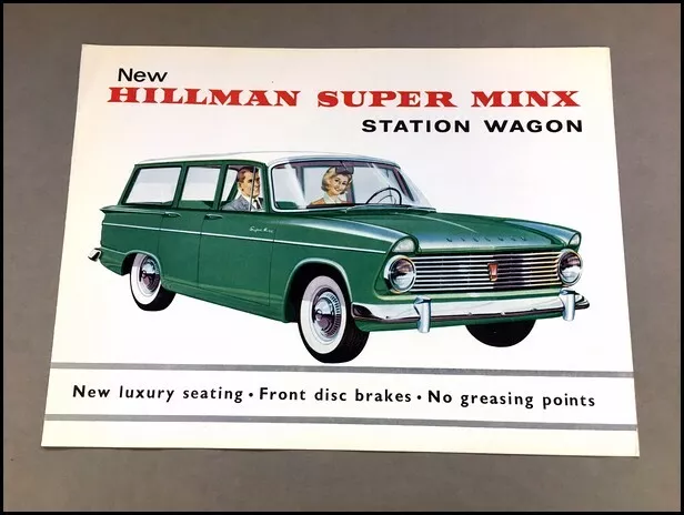 1963 Hillman Super Minx Station Wagon Vintage Original Car Sales Brochure Folder