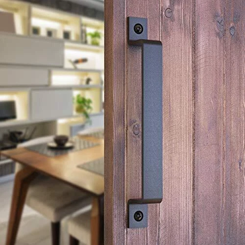 VivaLight 10 inch Sliding Barn Door Handle Pull Black Large Rustic Fence Gate...