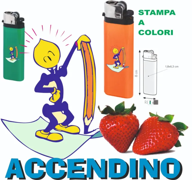 100 ACCENDINI personalizzati stampa logo a colori gadget promo pubblicità ditta