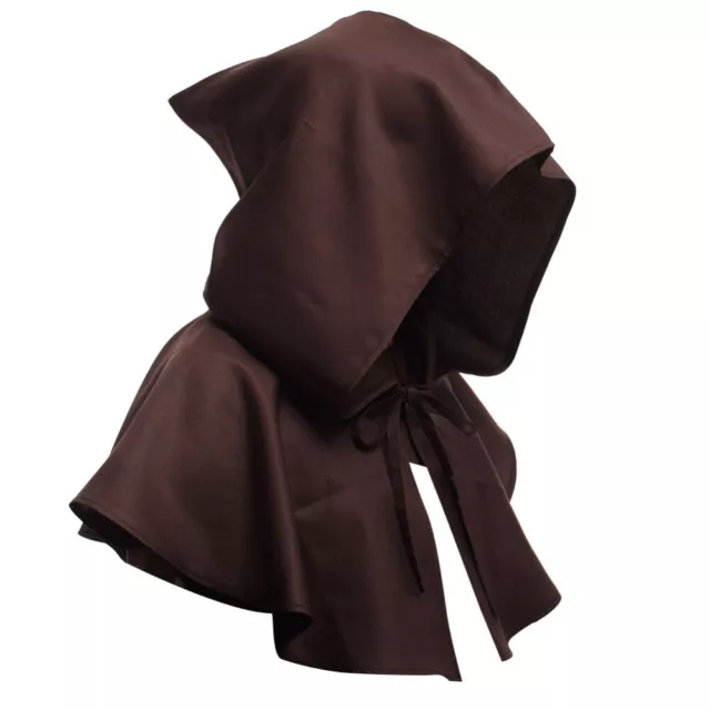 Men Women Medieval Cowl Hat Renaissance Monk Halloween Cosplay Hooded Cape 84