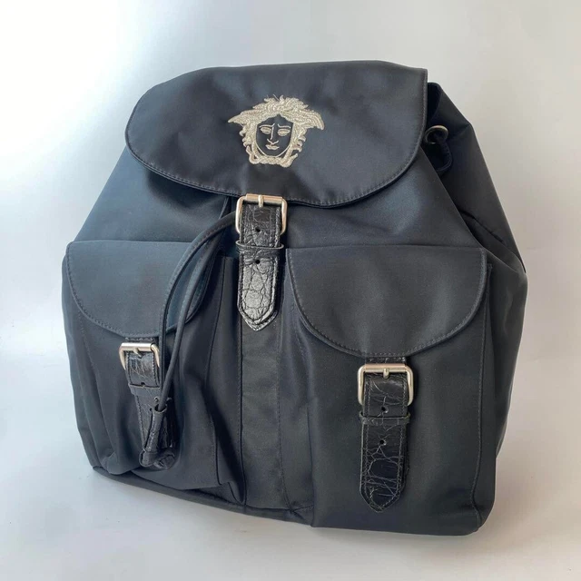 GIANNI VERSACE Rucksack Backpack Medusa Nylon Black