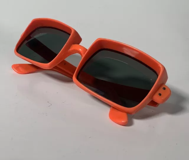 Vintage alte Sonnenbrille Uvex Orange Brille Design  80er Jahre Techno Festival 2