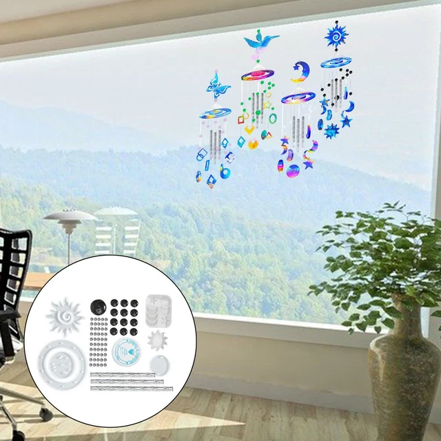 Windspiele Harz Formen, Sonne Mond Wandbehang Kristall Planet Silikon Set, für 6