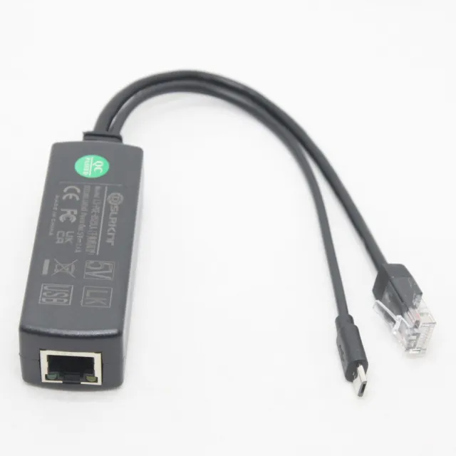 Gigabit Active PoE Splitter 5V Micro USB Jetson Nano Raspberry Pi 3B+ 3B Plus