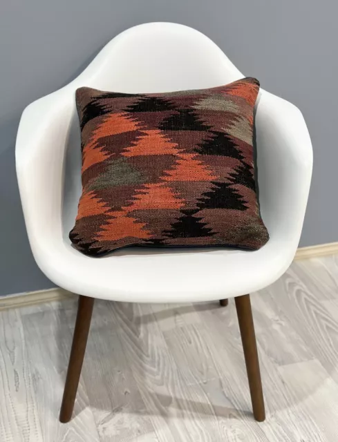 Genuine Afghan Handwoven Kilim Cushion Cover ( 45 CM X 45 CM ) AF # 09