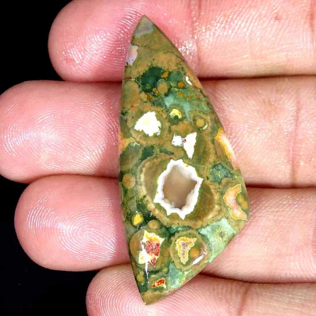 26.50Cts Natürlich Regenwald Jaspis Rhyolite Jaspis Kostüm Cab Lose Schmuckstein