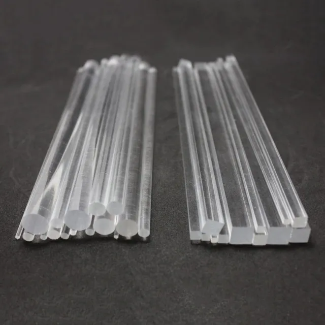 Clear Acrylic Perspex Round Rod Circular Bar Square Rod Bar 100/200/300mm Length 2