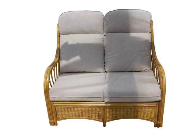 Sorrento Cane Conservatory Furniture -2 Seater Sofa - cream Design Fabric