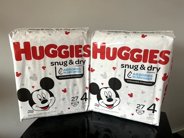 BNIP - Huggies Snug & Dry Baby Diapers Size 4 Lot of Two/2