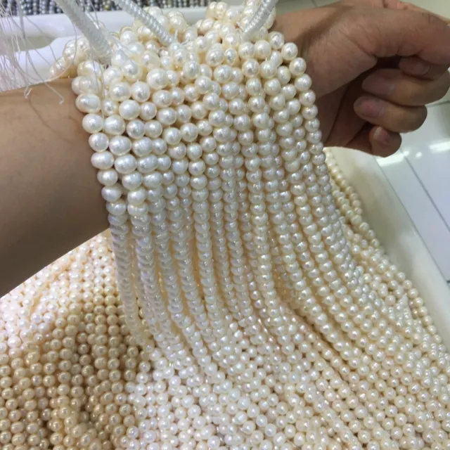 Wholesale Natural Freshwater Pearl Round Gems Loose Beads for Making DIY Jewelry