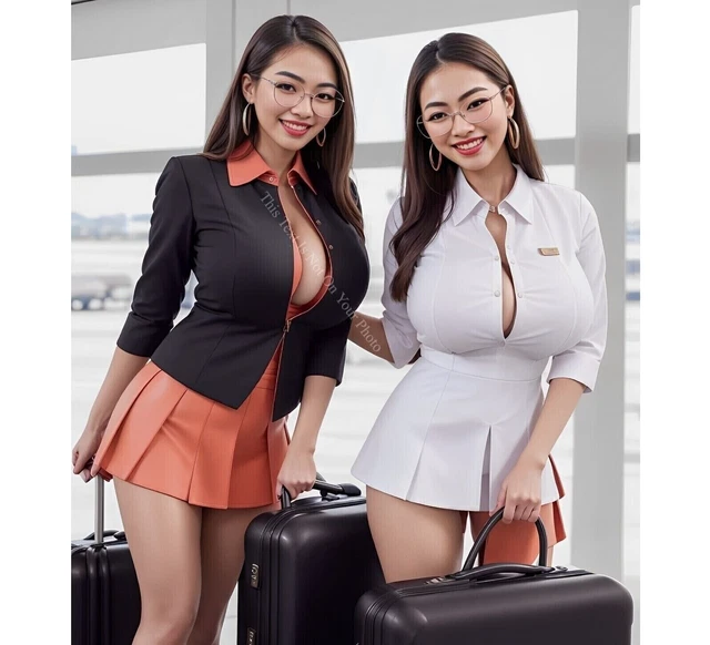 FEMALE SISTERS BUSTY Full Big Breast Women Hot Summer Asian Girl 8x10