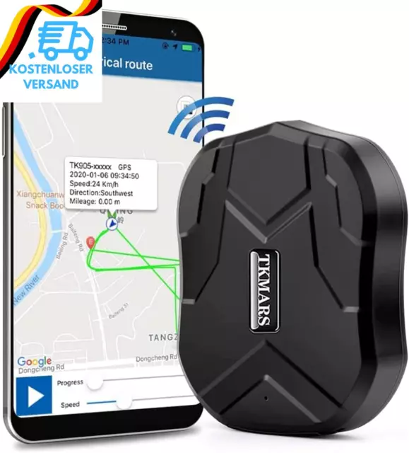 TKMARS GPS Tracker Ohne ABO GPS Tracker Auto 90 Tage Standby-Zeit, 5 Sekunden Zu