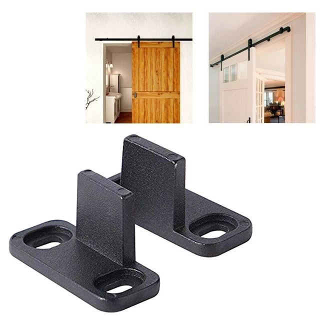 2 Pc X Barn Door Guides Adjustable Stay Roller For Bottom Sliding Door Lot 4