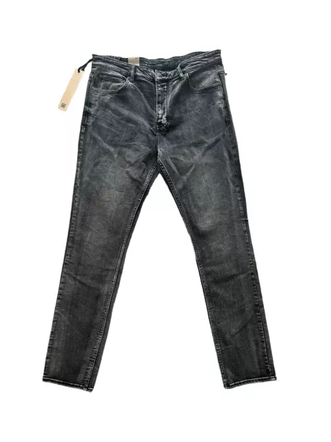 Ksubi Jeans Mens Chitch Slim Tapered Leg Mid-Long Rise Black $240 Size 36/32