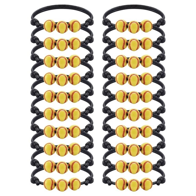 2X(Paquet de 20 Bracelets de Softball Faveurs de FêTe Perles de Softball Brace1)