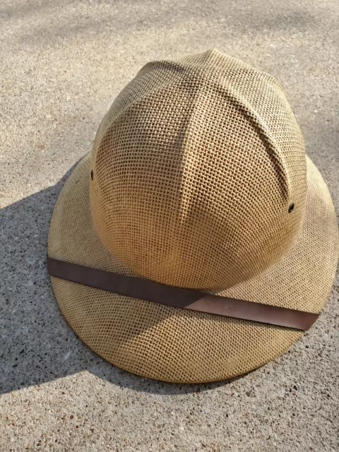 Dorfman Pacific Straw Pith Helmet Bucket Hat Jungle Safari Hard Shell One Size