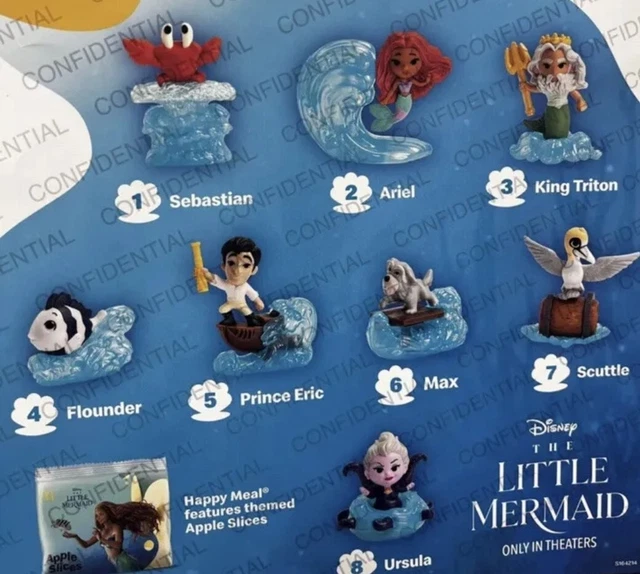 MCDONALDS HAPPY MEALS Toys Disney,the little mermaid Set