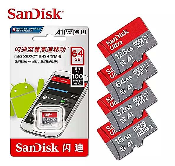Carte Mémoire Micro SD SanDisk SDXC SDHC 32, 64, 128, 200 Go expédié de France