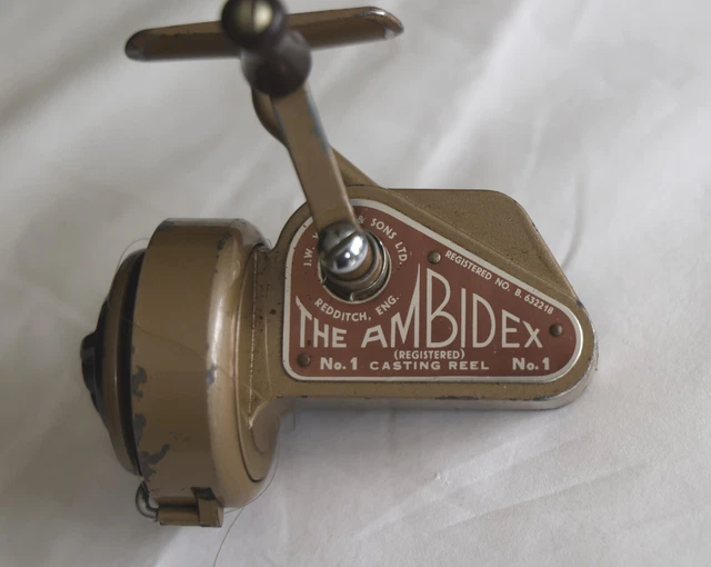 Moulinet De Pêche Vintage Ambidex - Fabriqué En Angleterre Par J.W Young And Sons - Rare