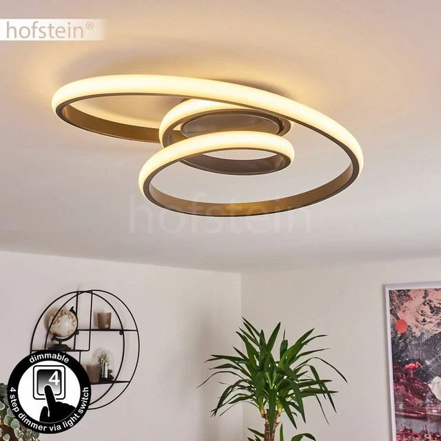 Plafonnier LED Moderne Hofstein 1-3 Lumières – Blanc Et Transparent Pour Salon, Cuisine, Chambre