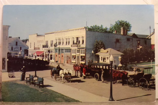 Michigan MI Mackinac Island Main Street Postcard Old Vintage Card View Standard