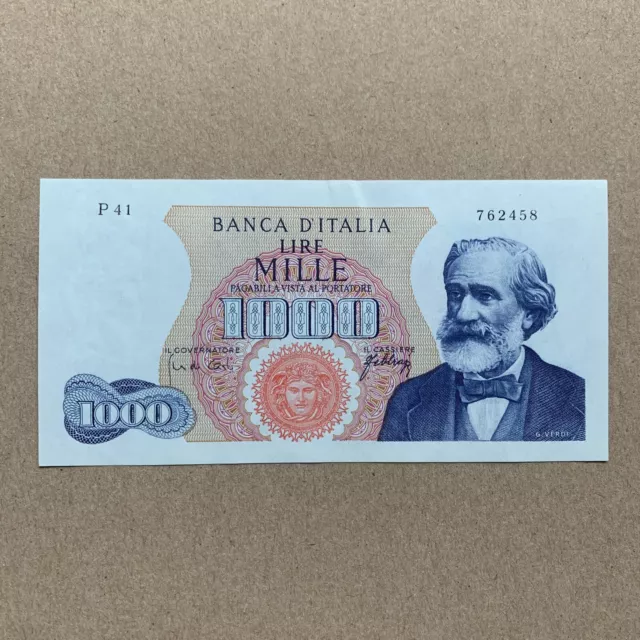 Giuseppe Verdi Note Italy 1000 Lire Banknote 1966 Italian Currency Paper Money