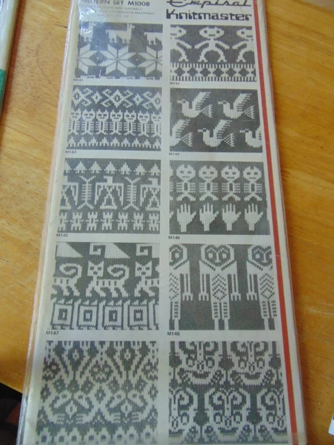 Juego de patrones de punzón prácticos Knitmaster para máquinas de guiado Std no 1008