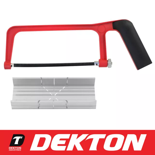 Dekton 6 Inch 150mm Junior Hacksaw & Aluminium Mitre Block Black/Red Molding