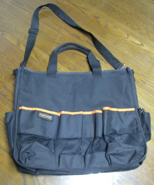 Bolso de Transporte Fiskars Hobby Artesanías Bolso de Transporte Negro 18 x16 Grande con Bolsillos