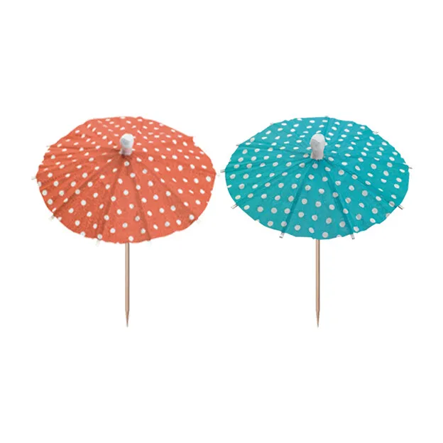 10 Deko-Picker 10 cm farbig sortiert "Eisschirmchen Dots" Party (0,40 EUR/Stück)