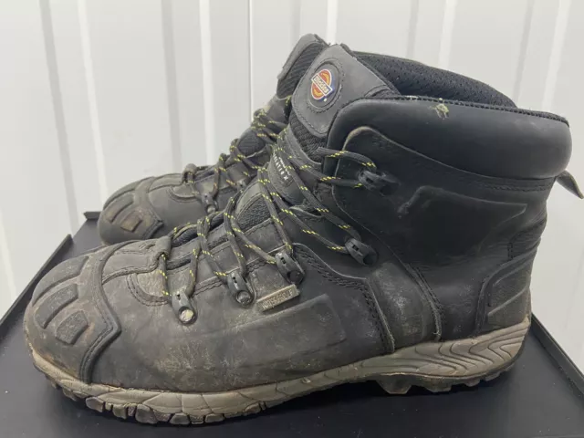 DICKIES WATERPROOF WORK Boots Steel Toe Black Leather Uk Size 12 £15.99 ...