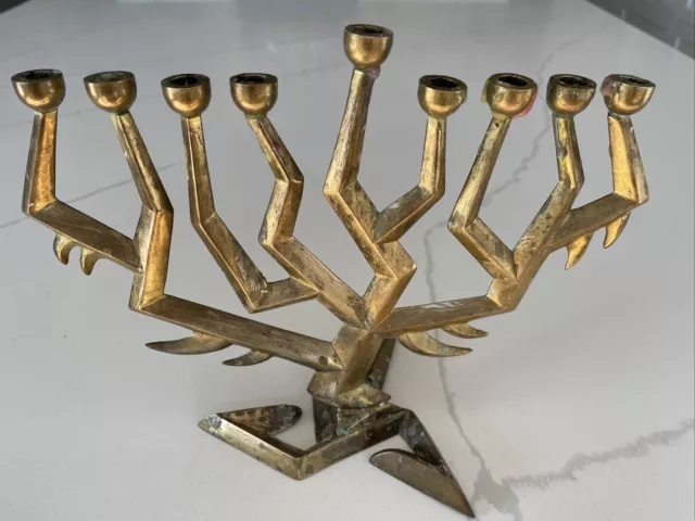 Vinatge brass Rosenthal Judaica Collection Menorah , Tree, 9.5”x 8”