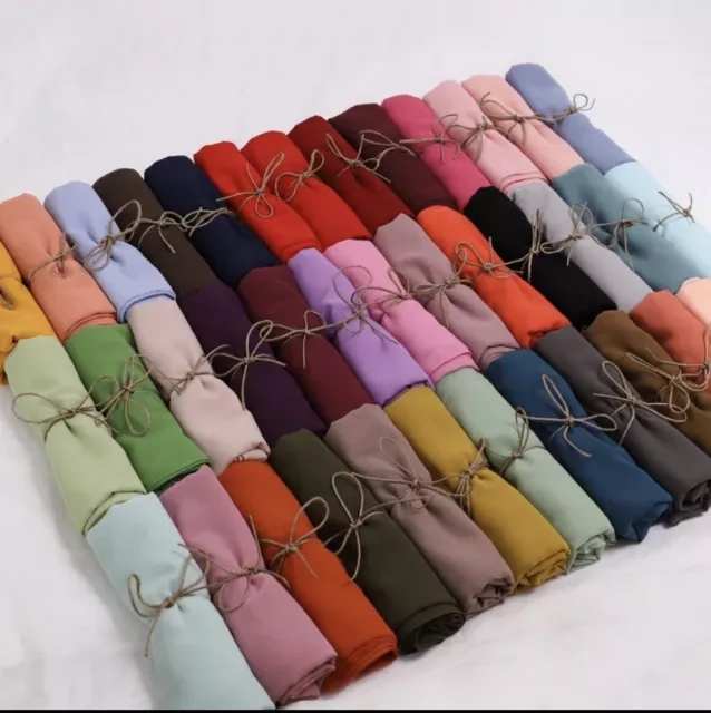 Quality Plain chiffon hijab scarf  180cm x 85cm.    Buy 4 Get 1 FREE!!