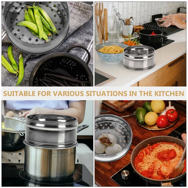Small Metal Tray Metal Insert Steamer Basket Steamer Lid Food 3