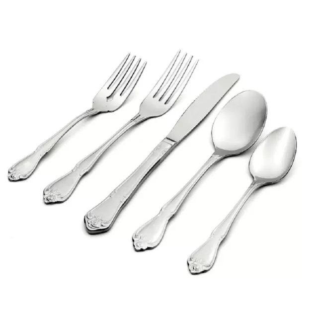 Oneida True Rose Stainless Steel 45pc. Flatware Set (Service for Eight) 2