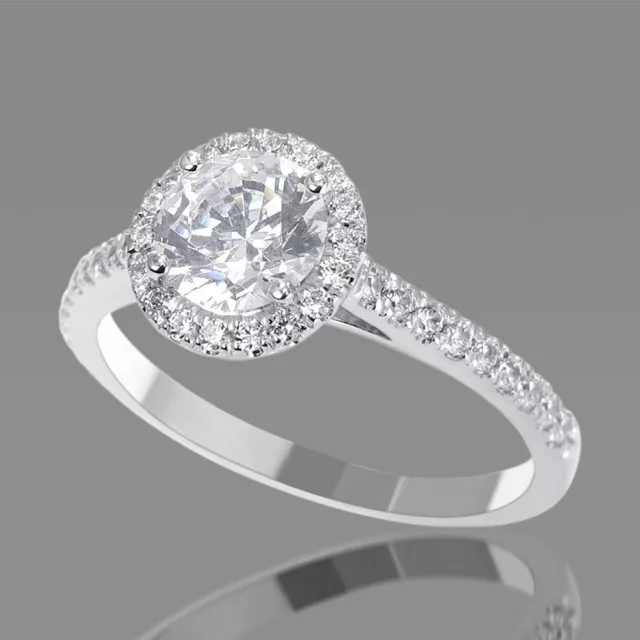0.95 CT Éblouissant Diamant Rond Fiançailles Ring 18K or Jaune F-G / SI2-I1