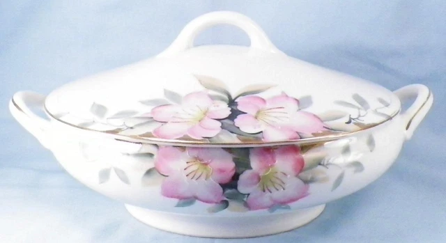 Noritake Azalea Vegetable Dish Covered Round Porcelain 19322 Morimura Red Stamp