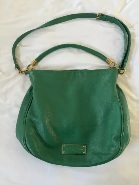 Marc Jacobs Green Leather Q Hillier Convertible Hobo Bag