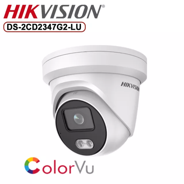 Hikvision Full-Color DS-2CD2347G2-LU 4MP IP Camera ColorVu & AcuSense Mic PoE US 2